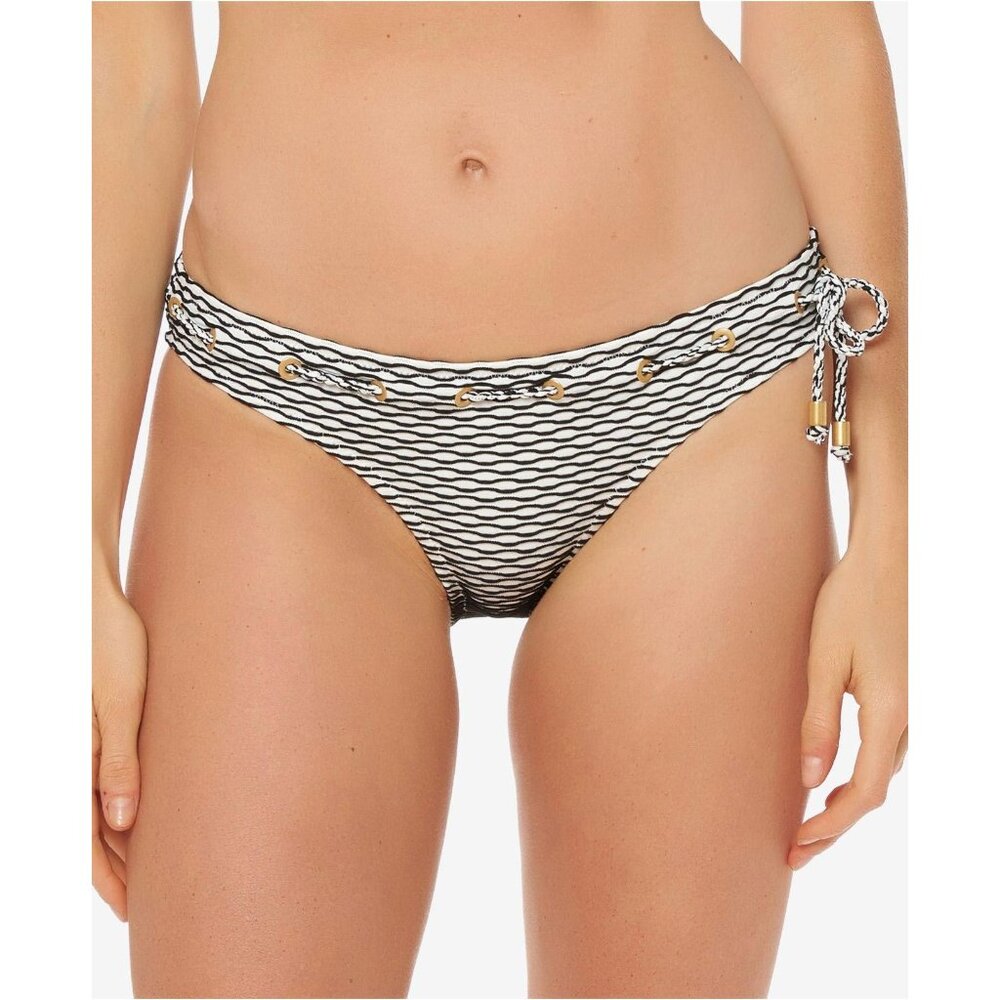 Jessica Simpson Womens Twiggy Hipster White Swim Bikini Bottom Size Large
